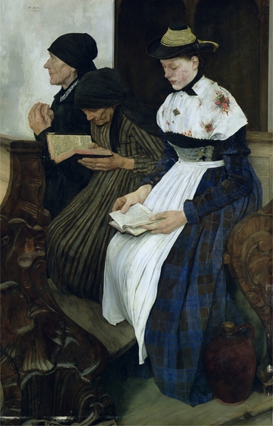 « Les trois femmes à l’Église », de Wilhelm Leibl (1882) © Wikimedia Commons