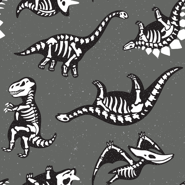 Funny sketchy fossil dinosaurs background. Cartoon fossil dinosaurs seamless pattern. Vector illustration © Pingvin_House/ Fotolia