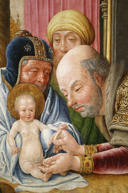 Maître de Saint-Severin, « La circoncision de Jésus », détail (vers 1490), musée du Louvre, © Julian Kumar / GODONG