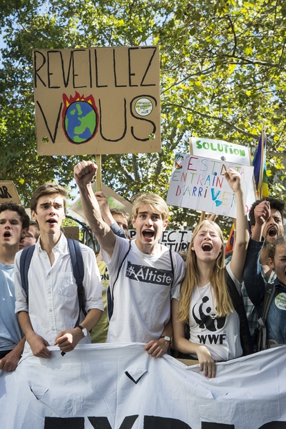 20 septembre 2019 : Marche des jeunes pour le climat, Fridays For Futur (FFF). Paris (75), France.