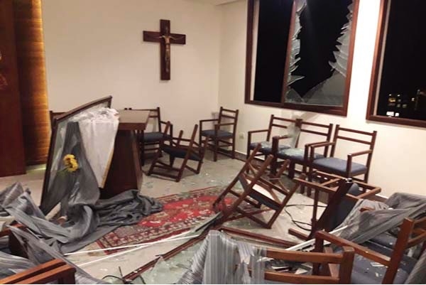Résidence jésuite à Beyrouth après explosion © Michel Nader sj, 4 août 2020