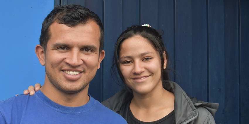 Yorbelys et Rafael ont trouvé une communauté avec les autres familles dans le refuge financé par JRS à Quito, en Équateur. © JRS