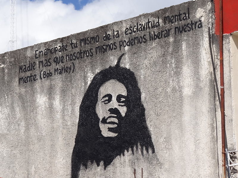 Peinture murale de Bob Marley, à Felipe Carrillo Puerto (Mexique) © Adam Jones/ wikimedia