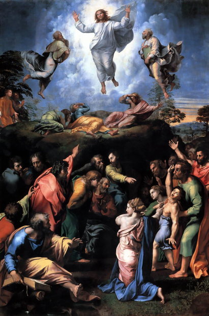 La transfiguration de Jésus, par Raphaël, 1518-1520. Pinacothèque du Vatican © Wikipedia