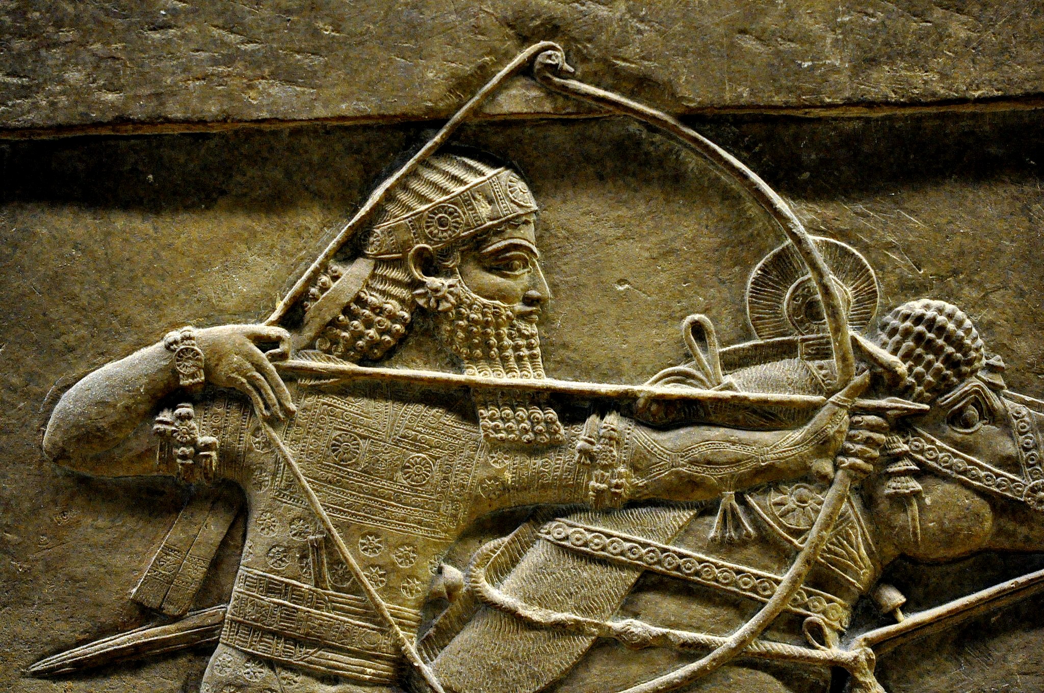 Ashurbanipal II detail of a lion hunt scene from Nineveh 7th century BC the British Museum