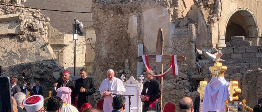 Le pape François à Mossoul, 8 mars 2021 © Arthur Herlin – I.MEDIA